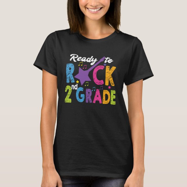 Camiseta 2nd Grade School Ready to Rock Second Back to Scho (Frente)