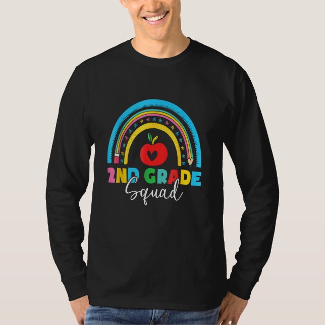 Camiseta 2nd Grade Squad Back To School Rainbow Teachers St (Frente)