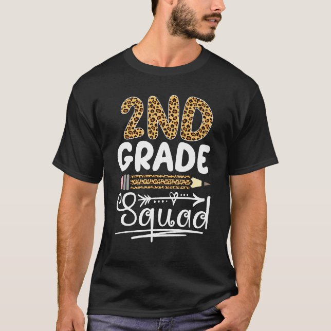Camiseta 2nd Grade Squad Leopard Back To School Second Grad (Frente)