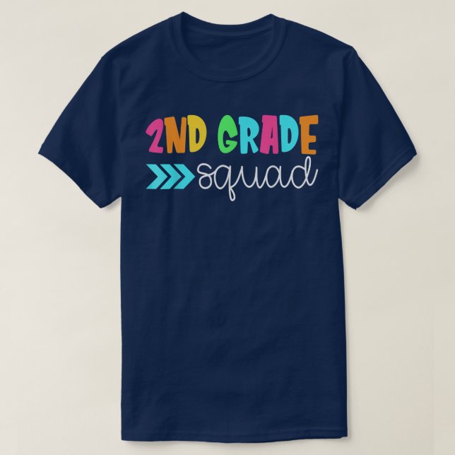 Camiseta 2nd Grade Squad Second Grade Back To School Teache (Frente do Design)