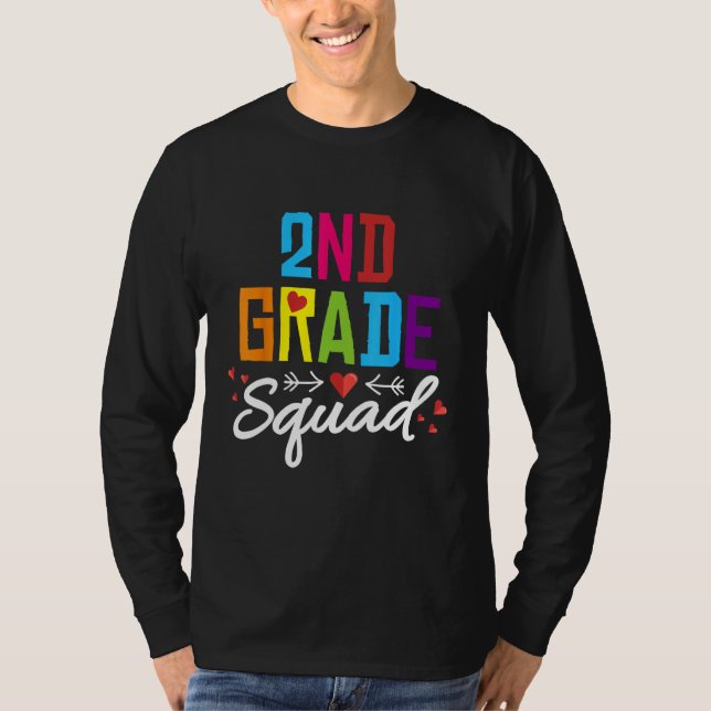 Camiseta 2nd Grade Squad  Second Teacher Student Team Back  (Frente)