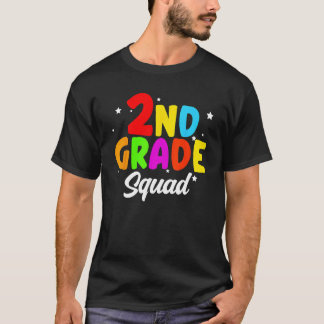 Camiseta 2nd Grade Squad Second Teacher Student Team Back T