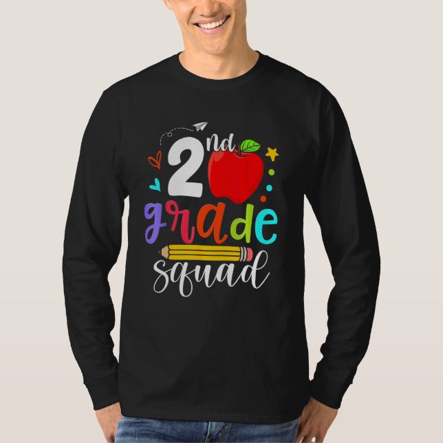 Camiseta 2nd Grade Squad Second Teacher Student Team Back T (Frente)