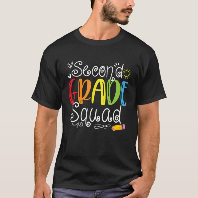 Camiseta 2nd Grade Squad Second Teacher Student Team Back T (Frente)