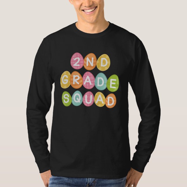 Camiseta 2nd Grade Squad Teacher Student Team Happy Easter  (Frente)