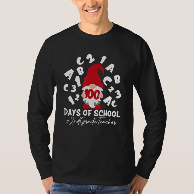 Camiseta 2nd Grade Teacher 100 days of school Happy 100th d (Frente)