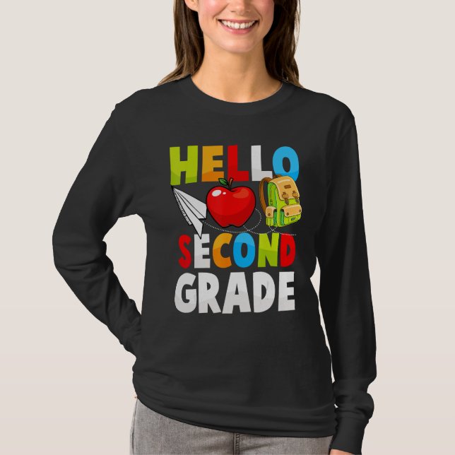 Camiseta 2nd grade teacher back to school for women kids st (Frente)