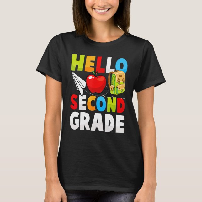 Camiseta 2nd grade teacher back to school for women kids st (Frente)