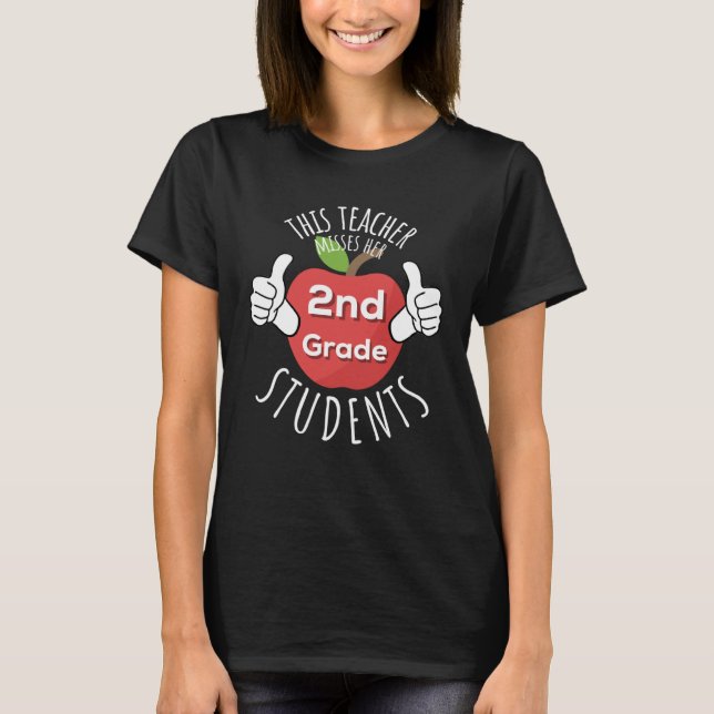 Camiseta 2nd Grade Teacher Misses Students Virtual Educatio (Frente)