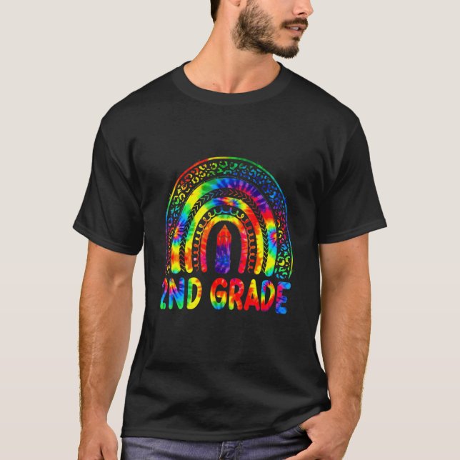 Camiseta 2nd Grade Teacher Tie Dye Rainbow Back To School (Frente)