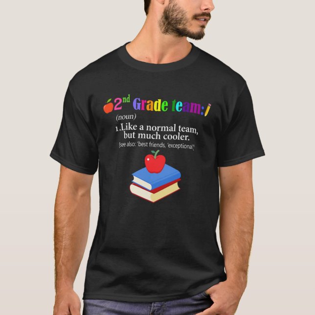 Camiseta 2nd Grade Team Definition Costume Second Grade Tea (Frente)