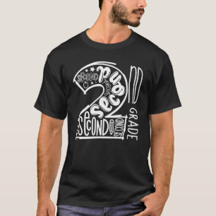 Camiseta 2nd Grade Typography Team Second Grade Back To Sc