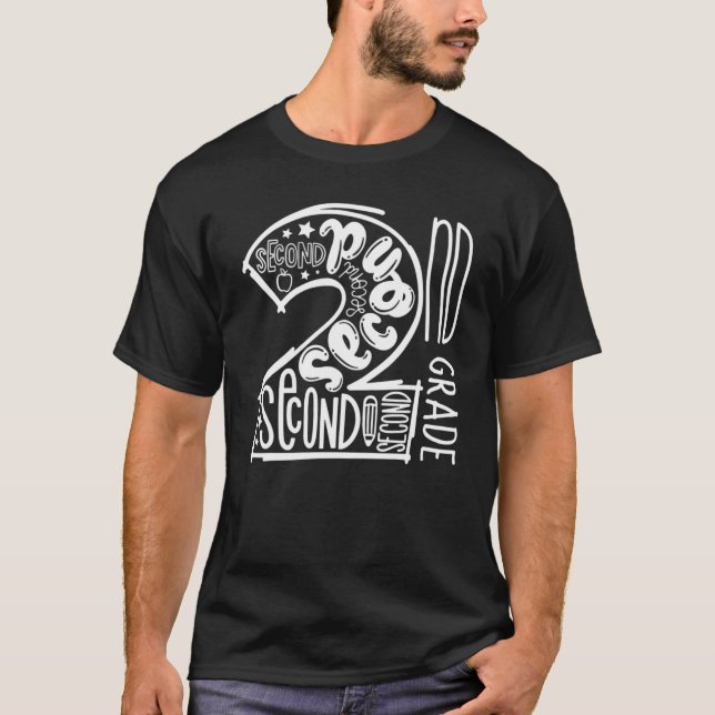 Camiseta 2nd Grade Typography Team Second Grade  Back To Sc (Frente)