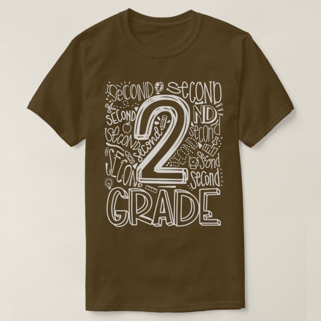 Camiseta 2nd Grade Typography Team Second Grade Back To Sch (Frente do Design)