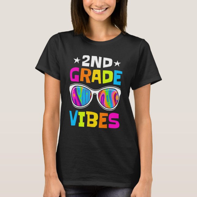 Camiseta 2nd Grade Vibes Sunglasses Back To School  Student (Frente)