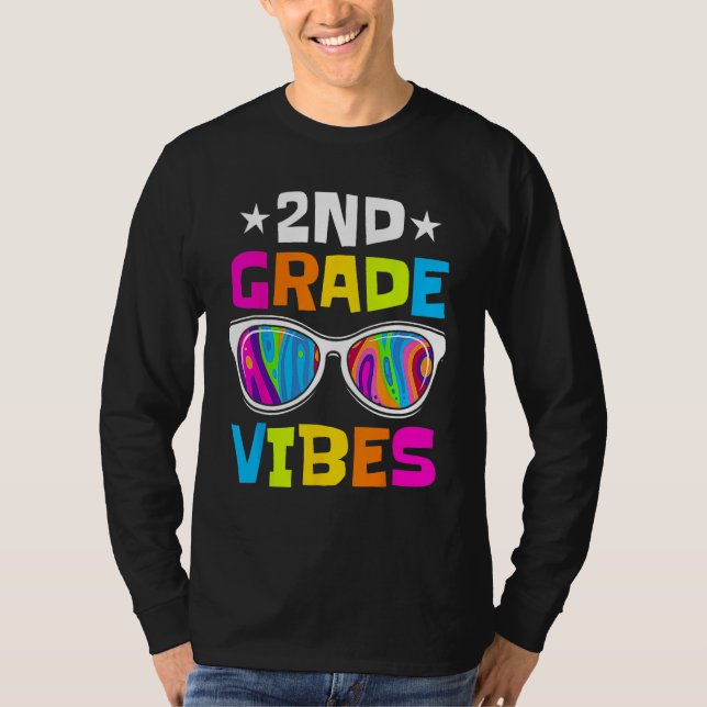Camiseta 2nd Grade Vibes Sunglasses Back To School  Student (Frente)