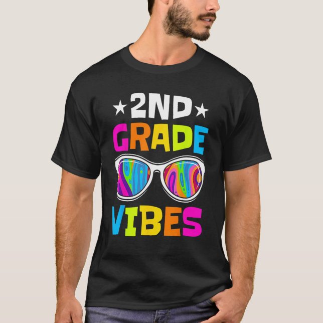 Camiseta 2nd Grade Vibes Sunglasses Back To School  Student (Frente)
