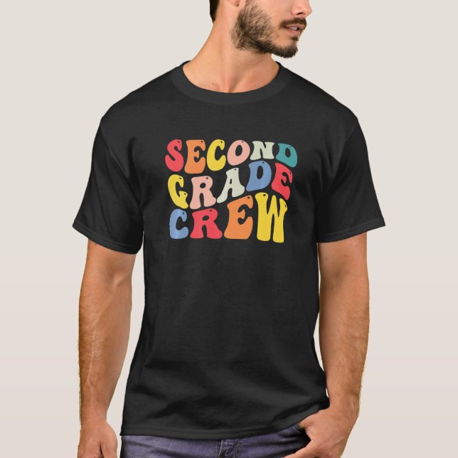 Camiseta 2nd Second Grade Crew Teacher Back To School Retro (Frente)