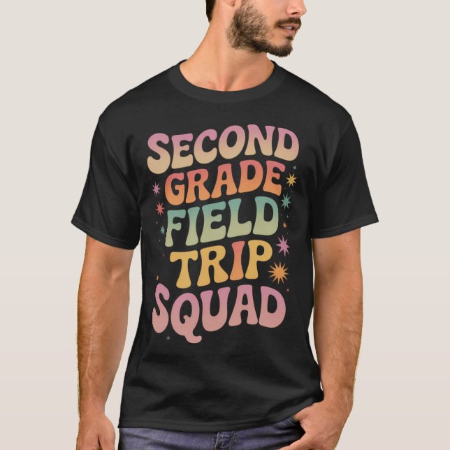 Camiseta 2nd Second Grade Fieldrip Squadeacher Students Mat (Frente)