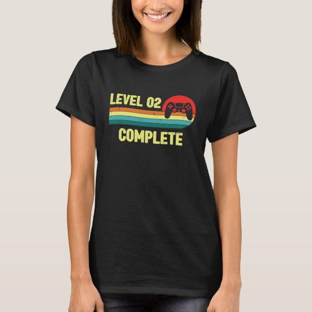 Camiseta 2nd Wedding Anniversary For Him Her  Level 2 Compl (Frente)