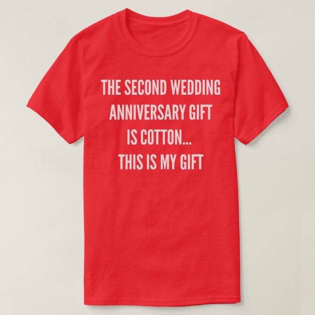 Camiseta 2nd Wedding Anniversary Gifts Cotton Him Husband H (Frente do Design)
