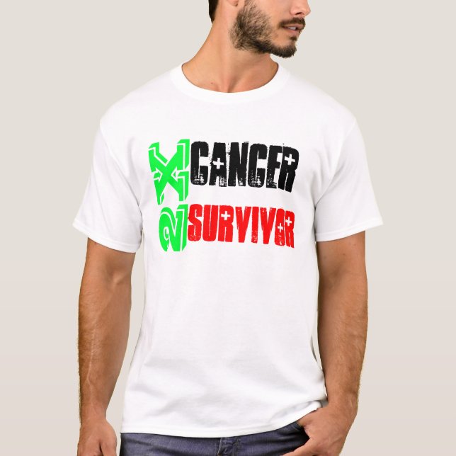 Camiseta 2X sobrevivente de câncer - T customizável (Frente)