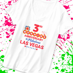 Camiseta 3ª Casais de aniversário de casamento Las Vegas