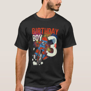 Camiseta 3º aniversário Festa de Bike Boy de Camada de Cama