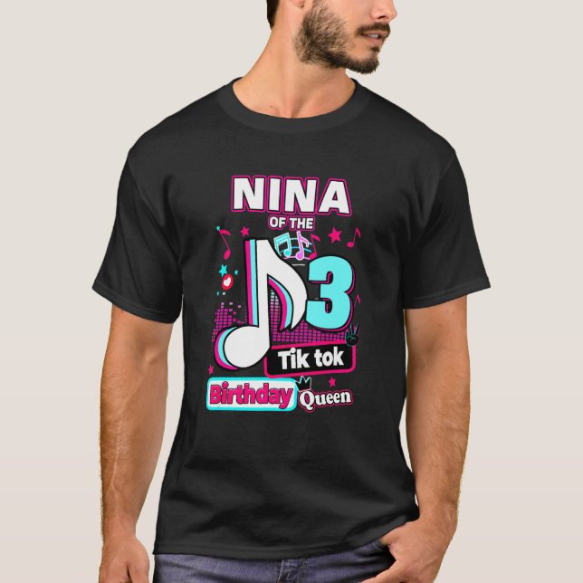 Camiseta 3º Aniversário Musical De Nina Queen (Frente)