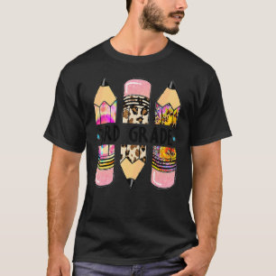 Camiseta 3º ano de volta às aulas, cola, leopardo, 1º dia