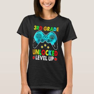 Camiseta 3º ano desbloqueado Suba de nível com controle de 