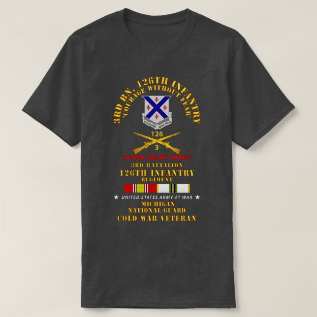 Camiseta 3º Bn 126º Infantaria SRF MI ARNG w COLD SVC (Frente do Design)