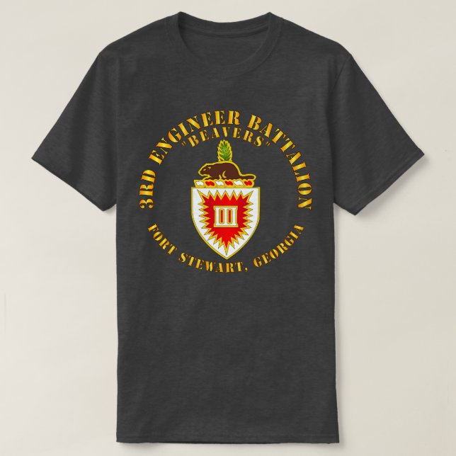 Camiseta 3º Engenheiro Bn Beavers Fort Stewart Georgia (Frente do Design)