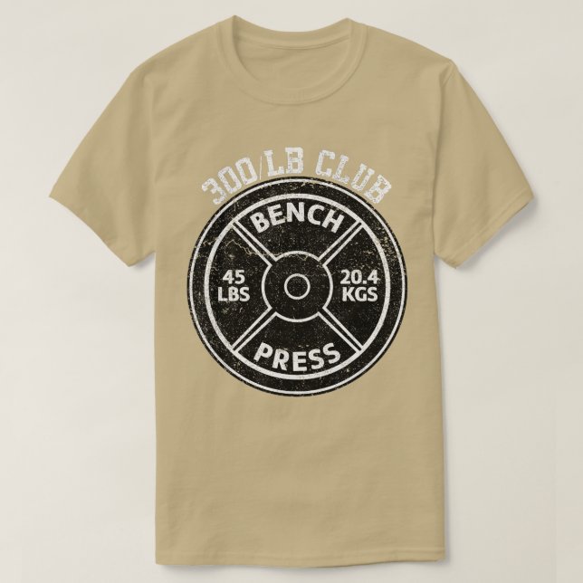 Camiseta 300 Libras Banco de Imprensa Clube Gym Weighmeios  (Frente do Design)