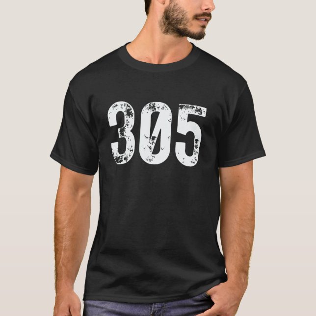 Camiseta 305 Area Code Miami FL Mobile Telephone Area Code  (Frente)