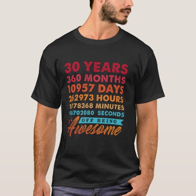 Camiseta 30 anos 360 meses de ser um 30 fantástico (Frente)