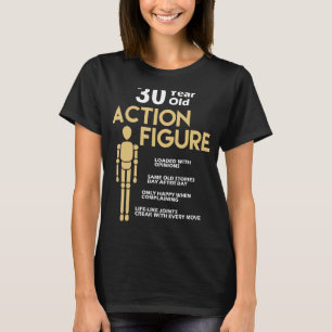 Camiseta 30 anos de ação Figura aniversário de 30 anos Anni