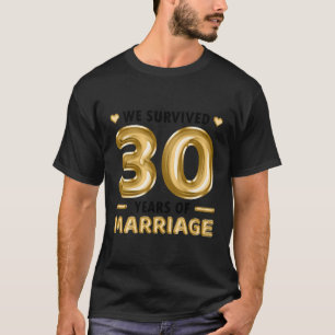 Camiseta 30 anos de Casamento de aniversário de casamento