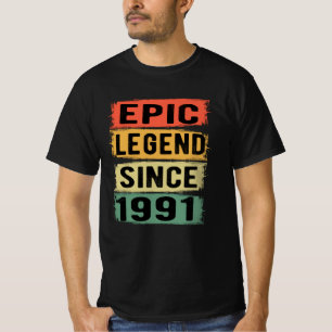 Camiseta 30 Anos De Idade Dia 1991 aniversário de 30 anos
