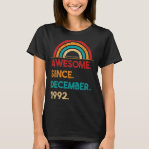 Camiseta 30 anos de idade incrível desde dezembro de 1992,