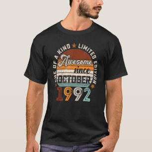 Camiseta 30 Anos De Idade Incrível Desde Outubro De 1992 30