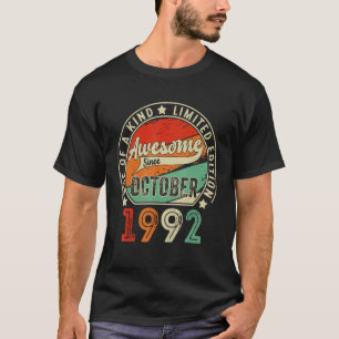 Camiseta 30 anos de idade incrível desde outubro de 1992 30