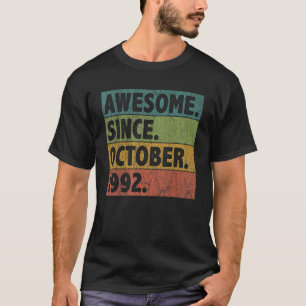 Camiseta 30 anos de idade incrível desde outubro de 1992 30