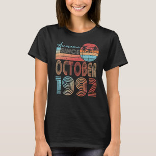 Camiseta 30 anos de idade incrível desde outubro de 1992 30