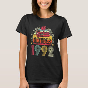 Camiseta 30 Anos De Idade Retro Incrível Desde Outubro De 1