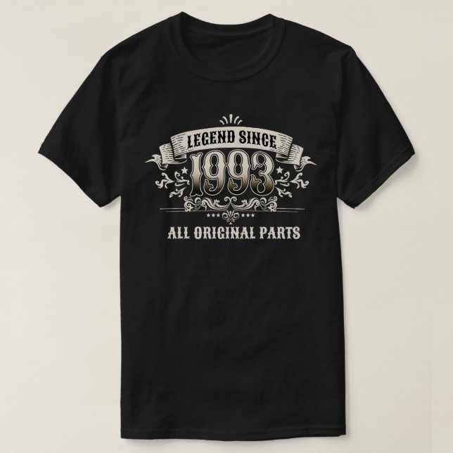 Camiseta 30 anos de idadeDesde 1993 aniversário de 30 anos (Frente do Design)