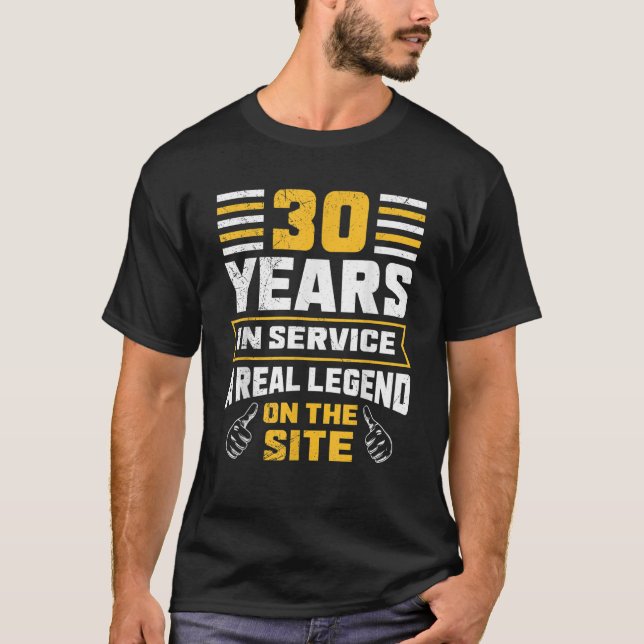 Camiseta 30 anos de serviço 30 anos de trabalho (Frente)