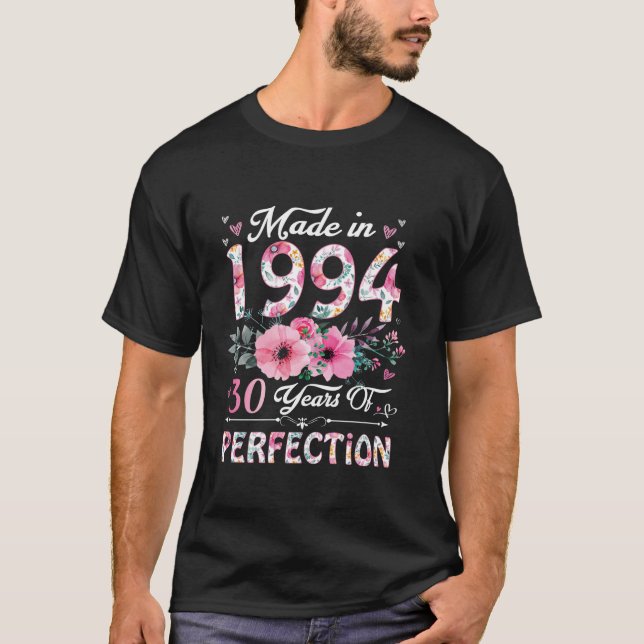 Camiseta 30 Anos Feitos Em 1994, Presente Para aniversário  (Frente)