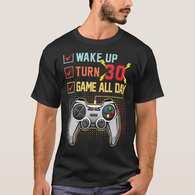Camiseta 30 Birthday Gamer 30 Anos De Idade Nível 30 Ga Des (Frente)