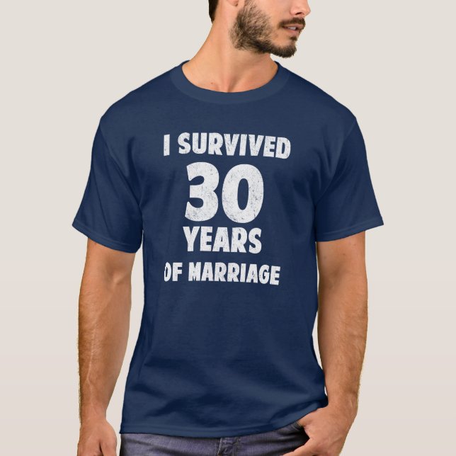 Camiseta 30 de Aniversário de Casamento - Casamento de 30 A (Frente)